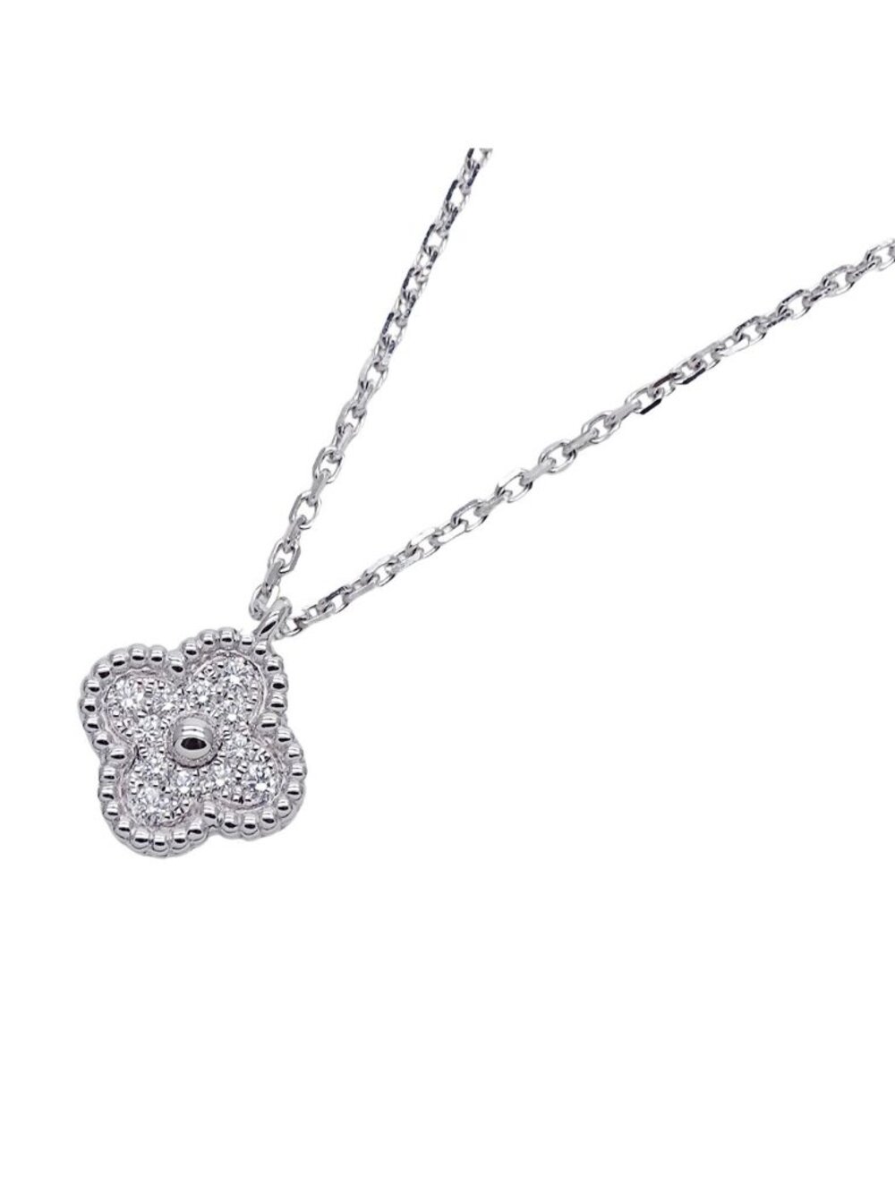 Van Cleef & Arpels Necklace Sweet Alhambra 18k White Gold Diamond White